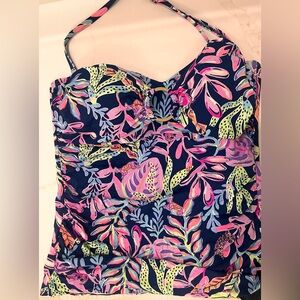 Lilly Pulitzer Vibrant Leaf Print  tankini top size 12.